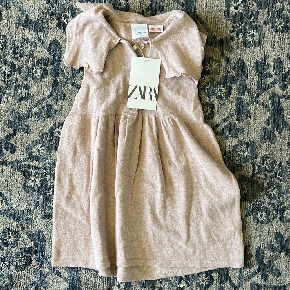 Blush pink Zara dress 12-18mo